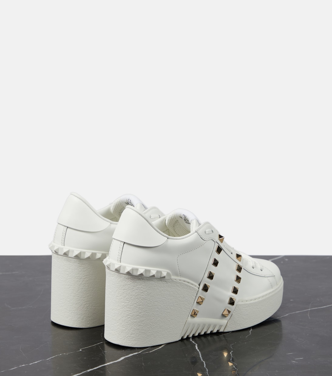Open Disco leather wedge sneakers | Valentino Garavani