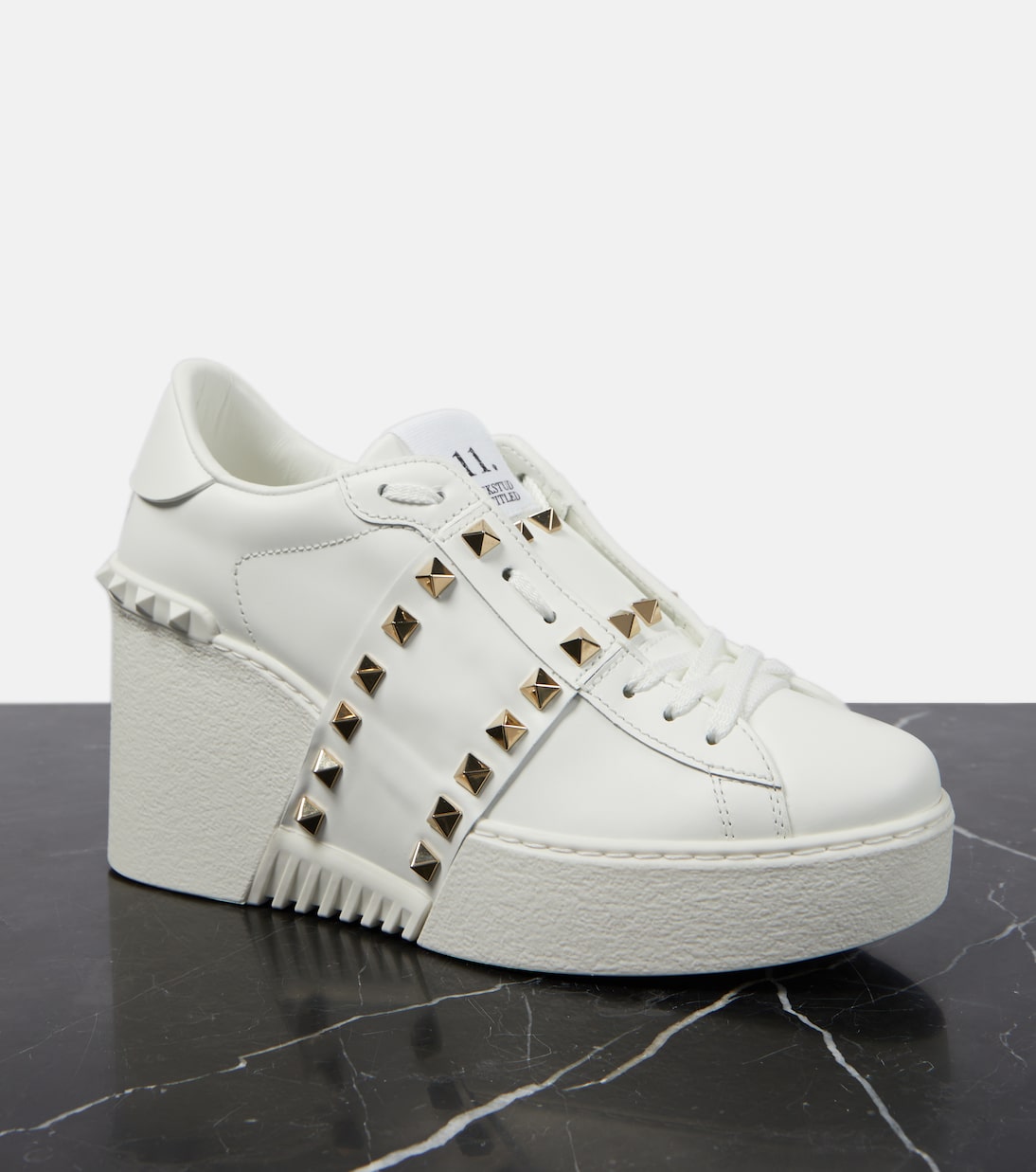 Open Disco leather wedge sneakers | Valentino Garavani