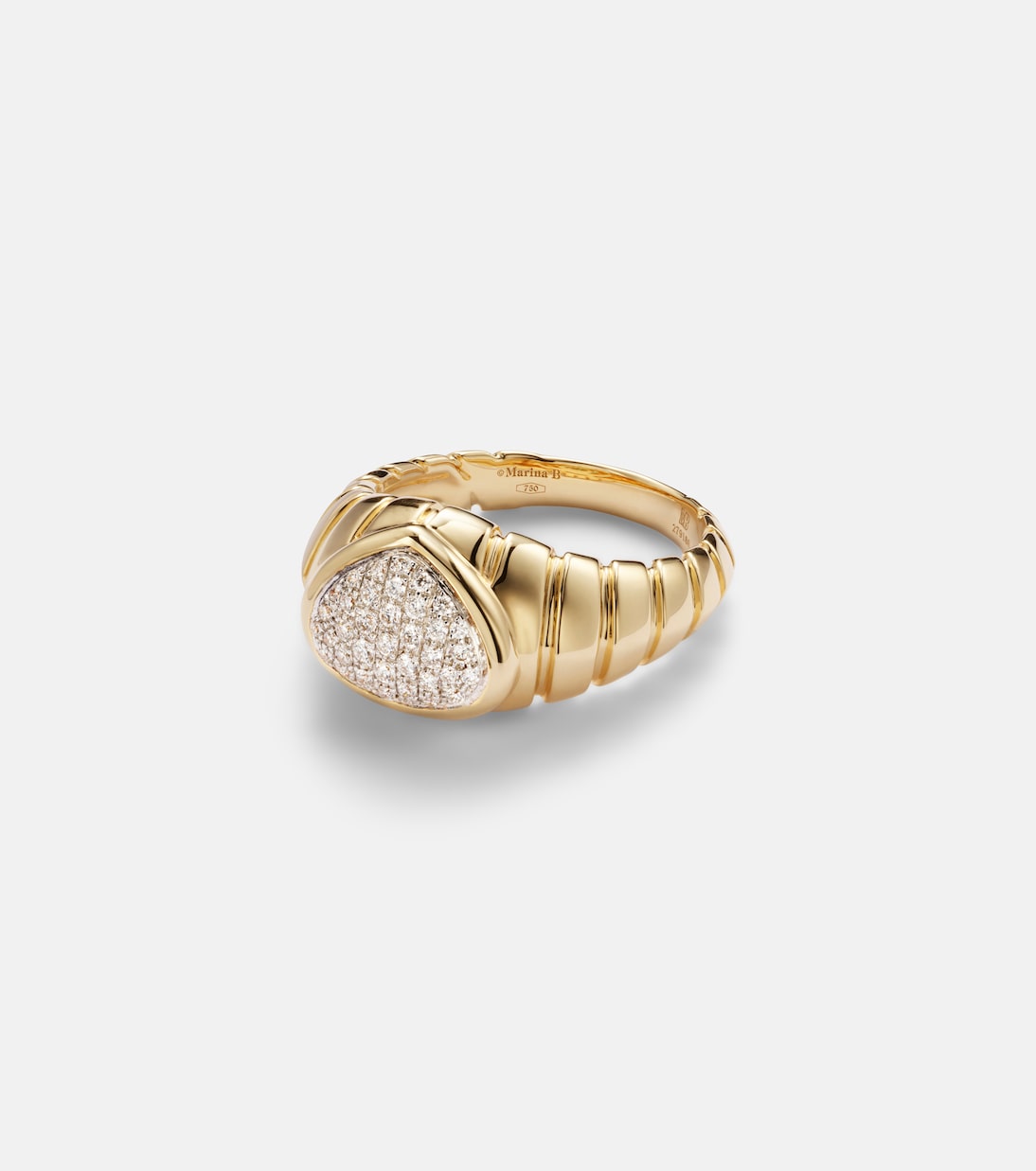 Timo 18kt gold ring with diamonds | Marina B