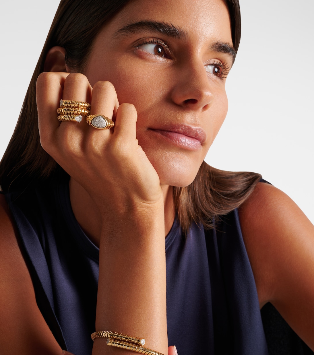 Timo 18kt gold ring with diamonds | Marina B