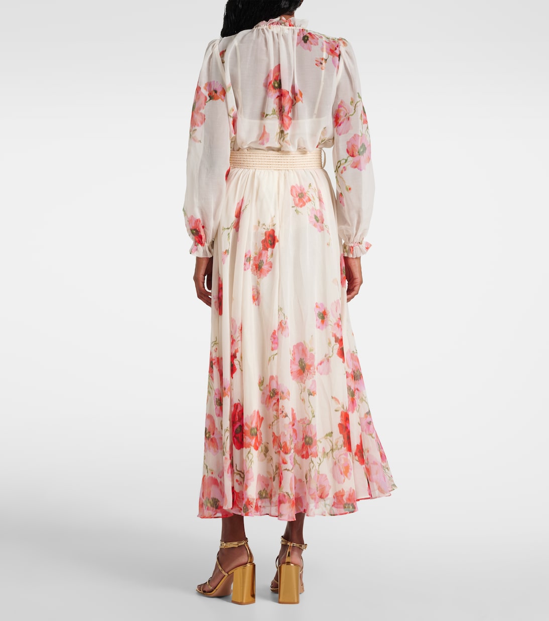 Falda larga Lightburst de algodón y seda | Zimmermann