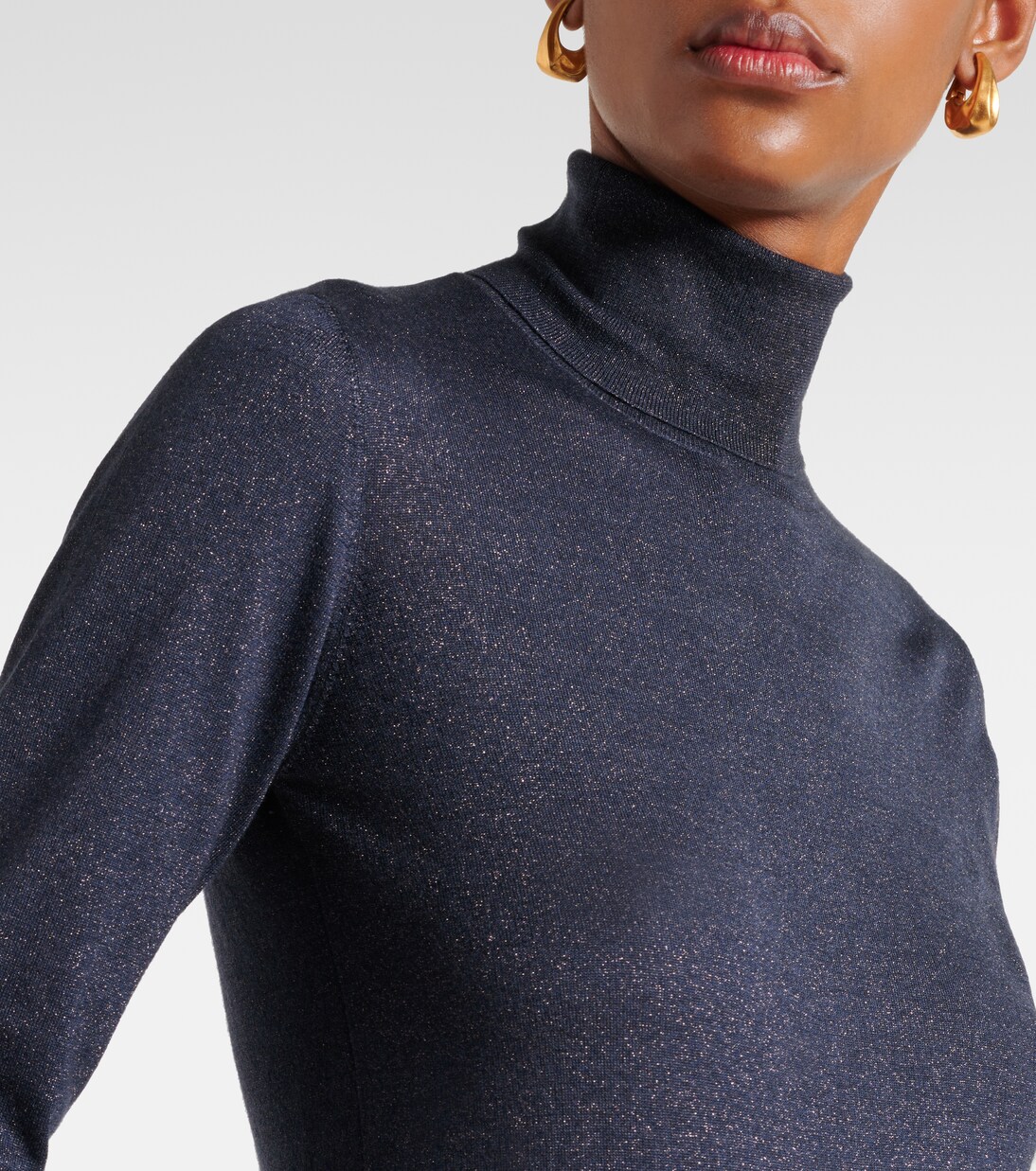 Turtleneck cashmere-blend top | Brunello Cucinelli