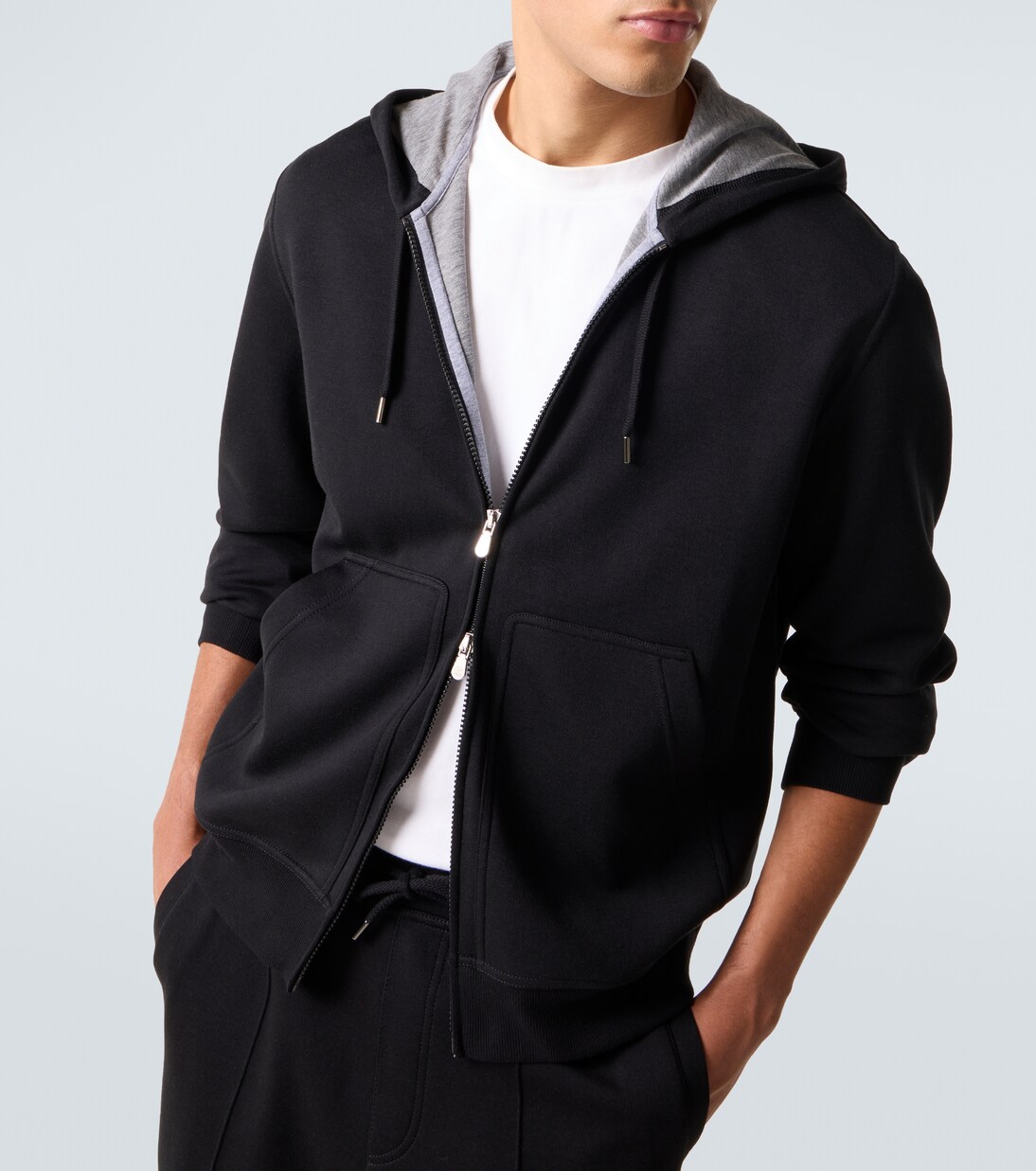 Felpa in misto cotone con cappuccio | Brunello Cucinelli