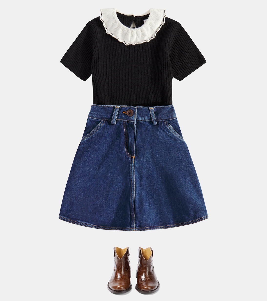 Génie ruffle-trimmed wool sweater | Bonpoint