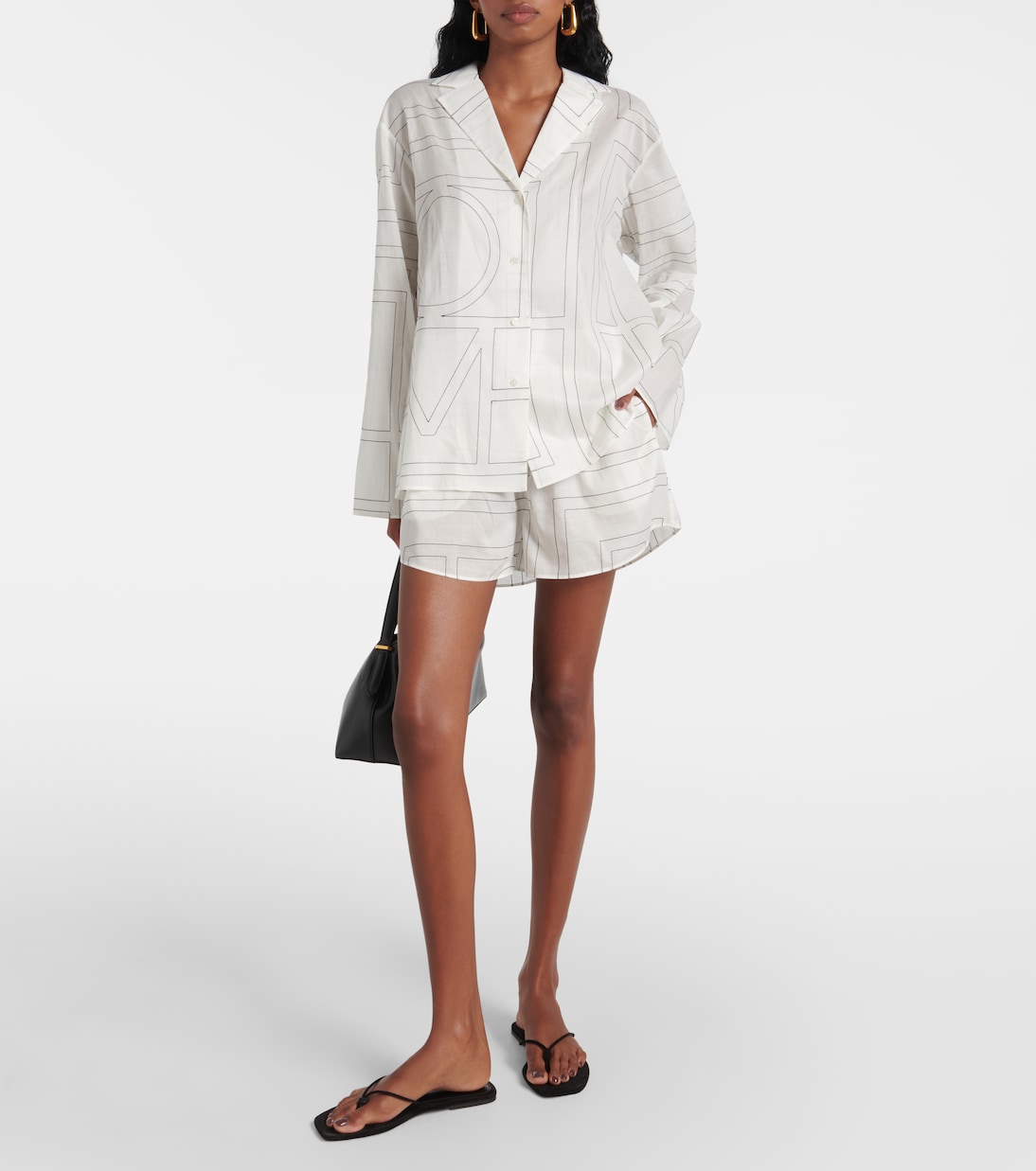 Shorts Monogram de mezcla de algodón | Toteme