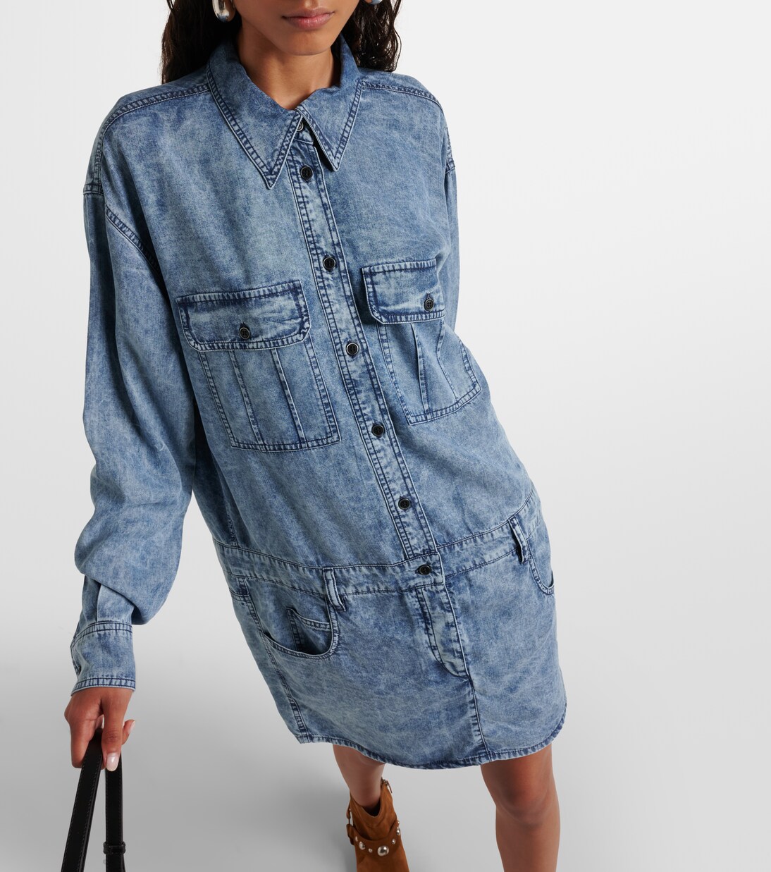 Abito chemisier di jeans Palvina | Marant Etoile