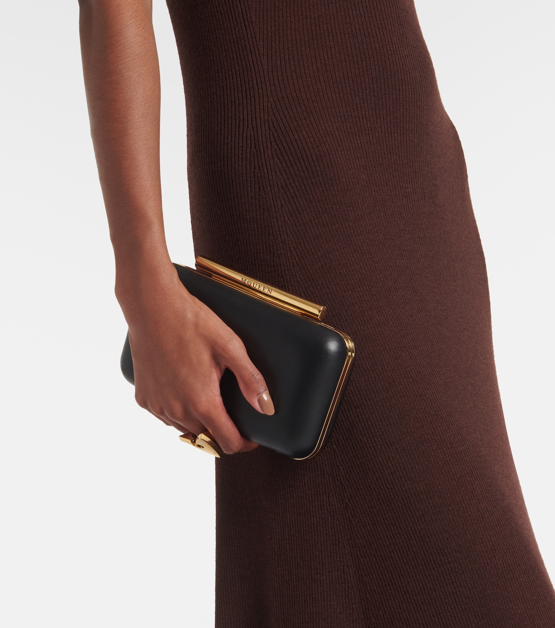 Clutch T-Bar Mini aus Leder | McQueen