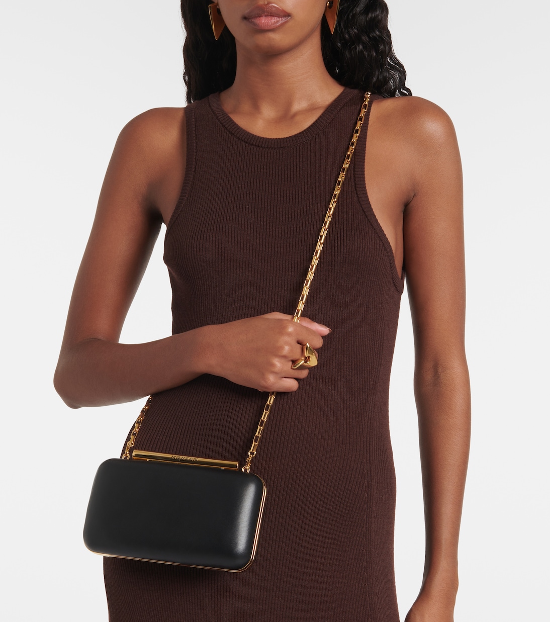 Clutch T-Bar Mini aus Leder | McQueen