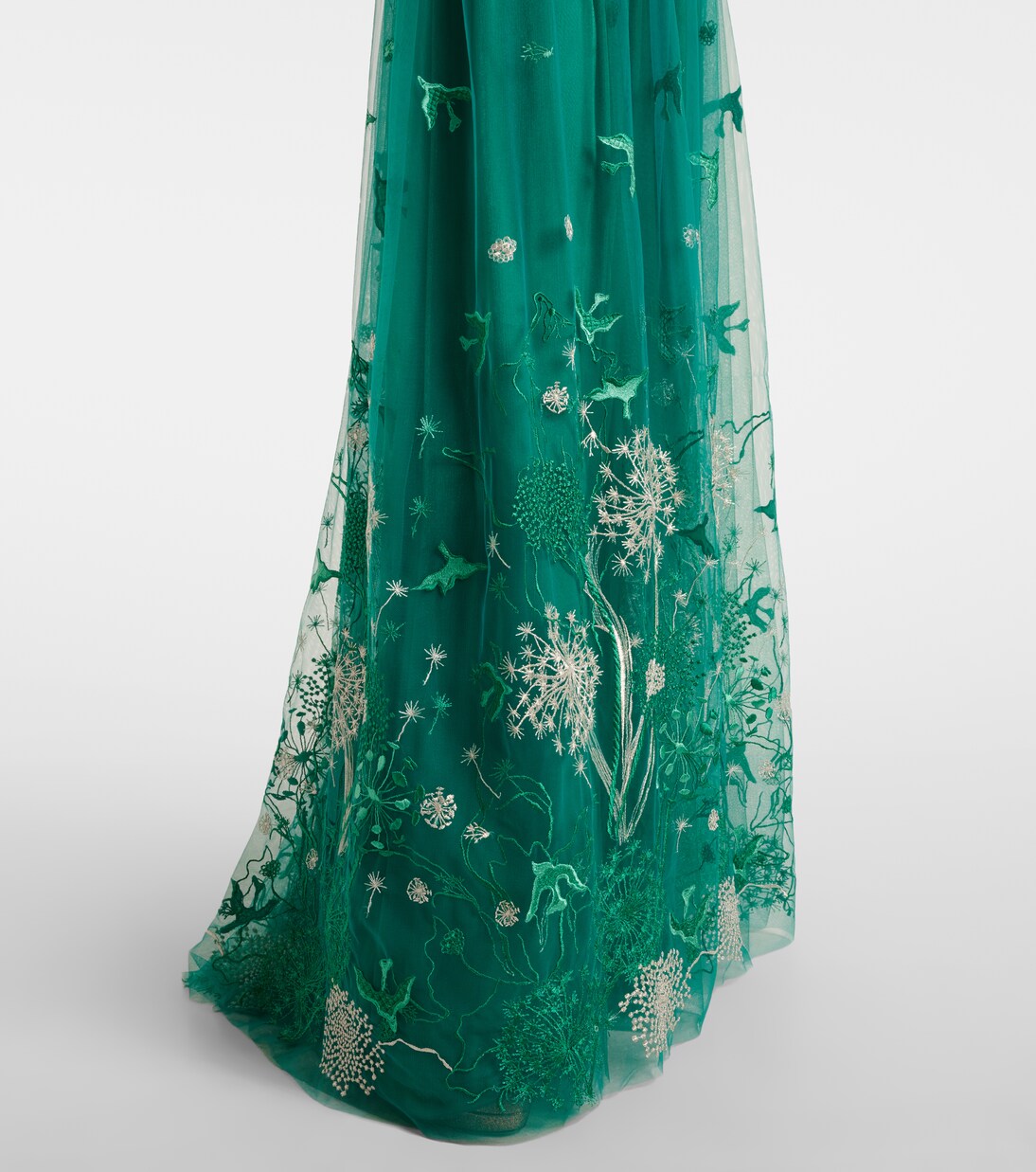 Robe longue brodée à fleurs | Costarellos