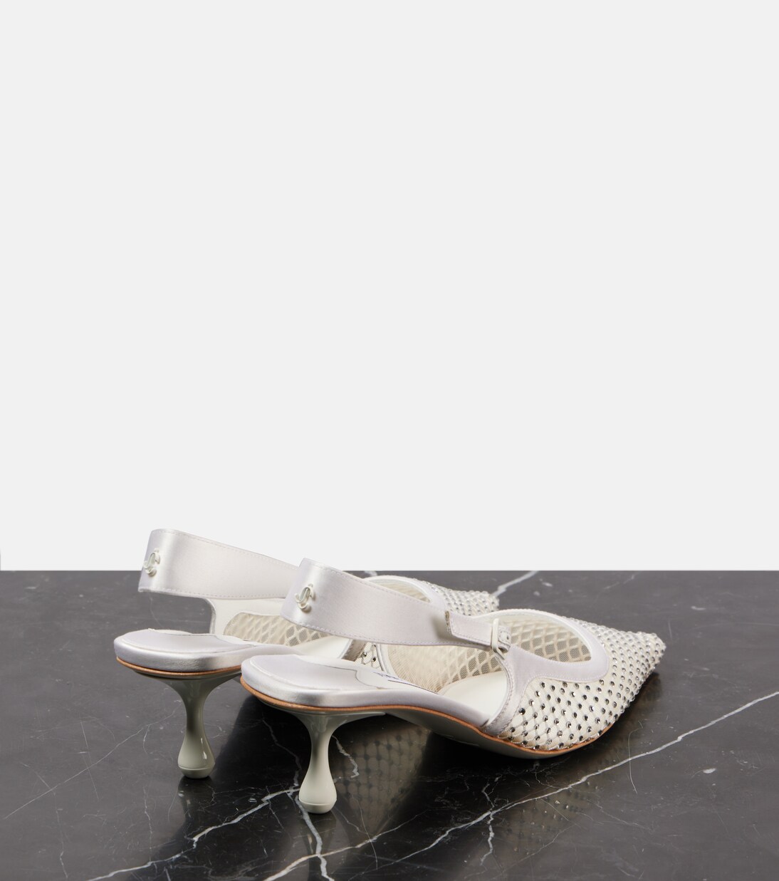Amel 50 embellished mesh slingback pumps | Jimmy Choo