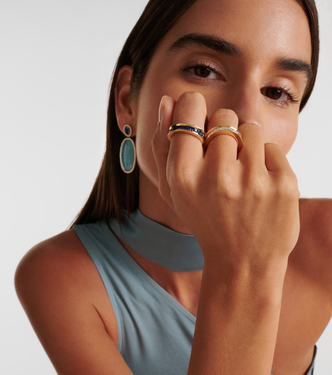 Anello Ivy Eternity in oro 18kt con zaffiro | Octavia Elizabeth