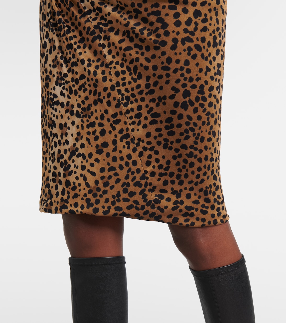 Safety Pin gathered leopard-print pencil skirt | Versace