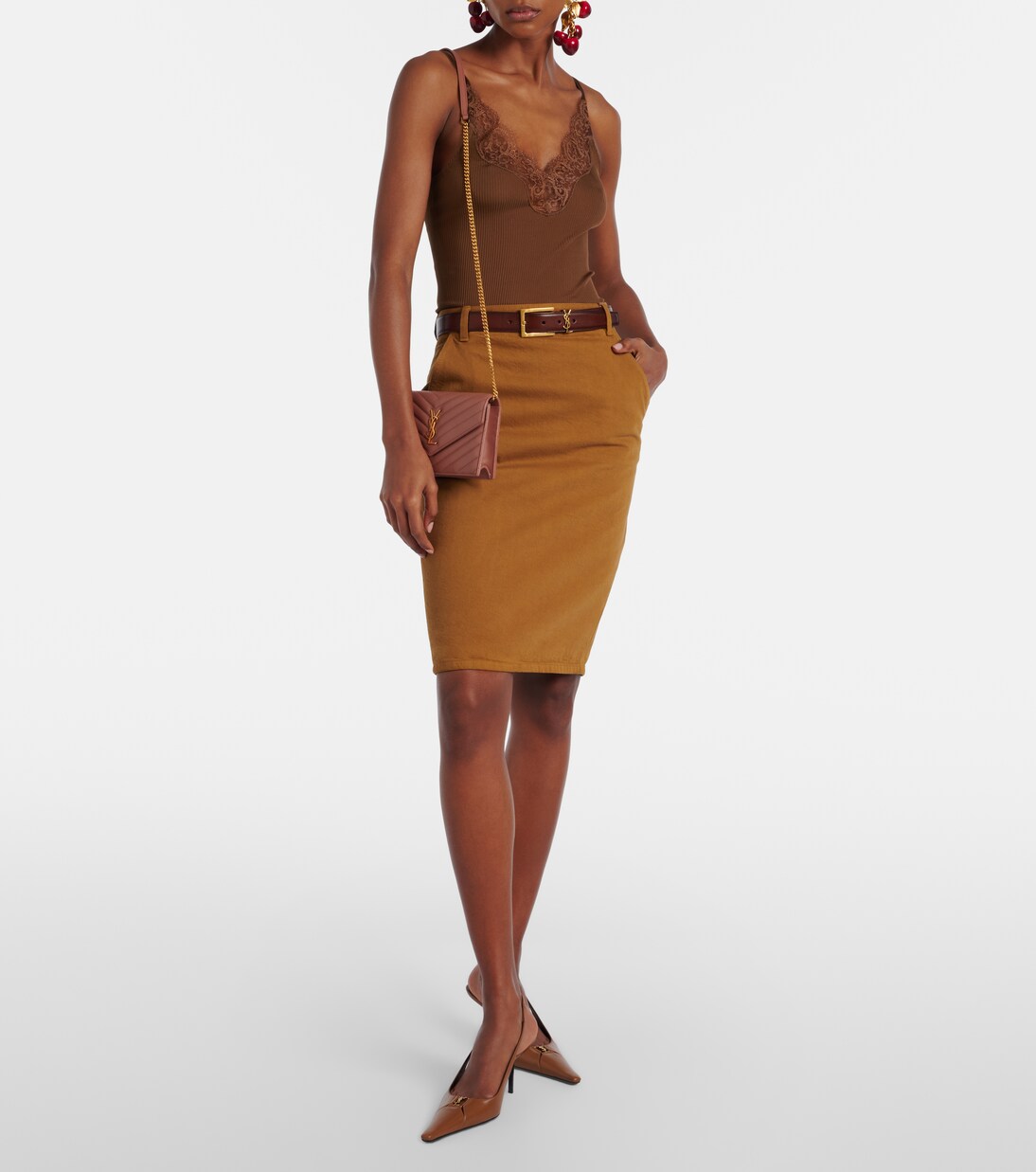 Cassandre 마틀라세 레더 체인 지갑 | Saint Laurent