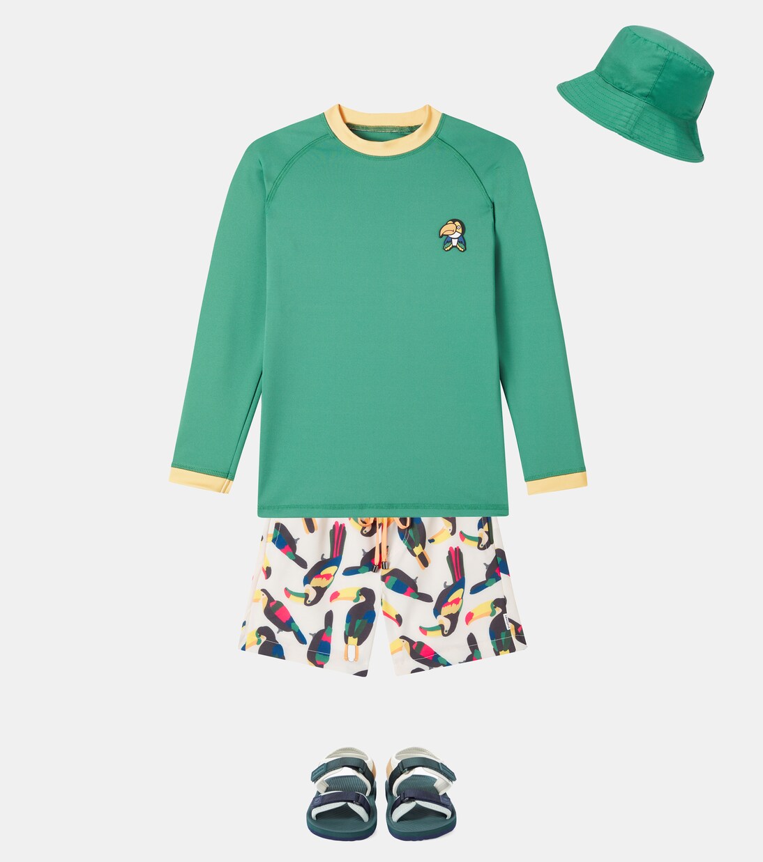 Beak The Toucan printed swim trunks | Roarsome