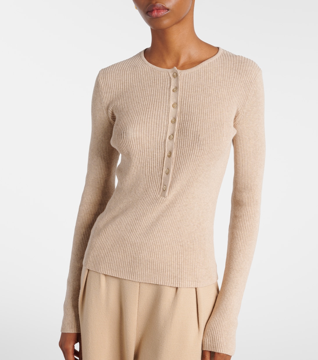 Henley-Top Macaw aus Baumwolle und Kaschmir | Staud