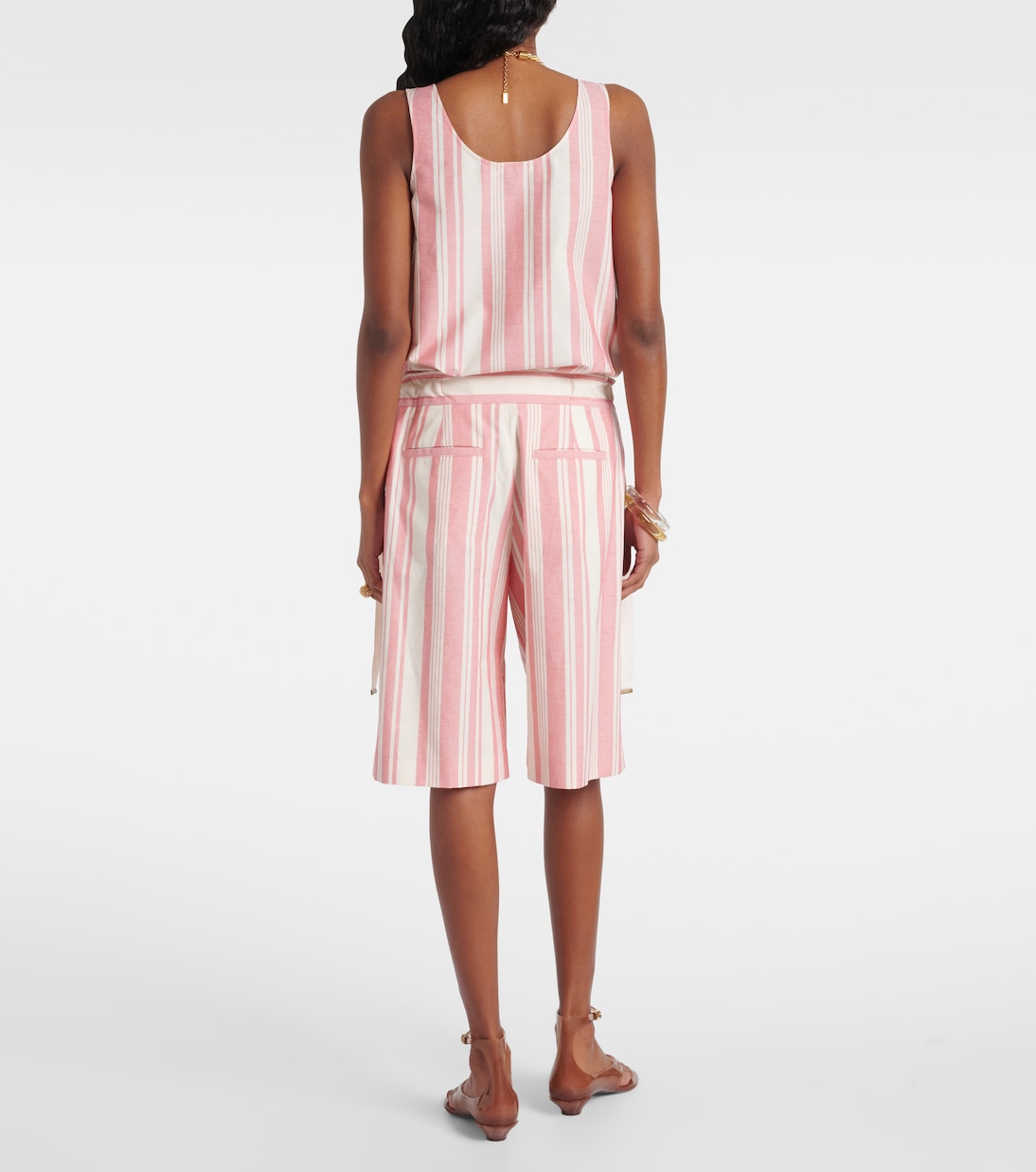 Striped cotton Bermuda shorts | Chloé