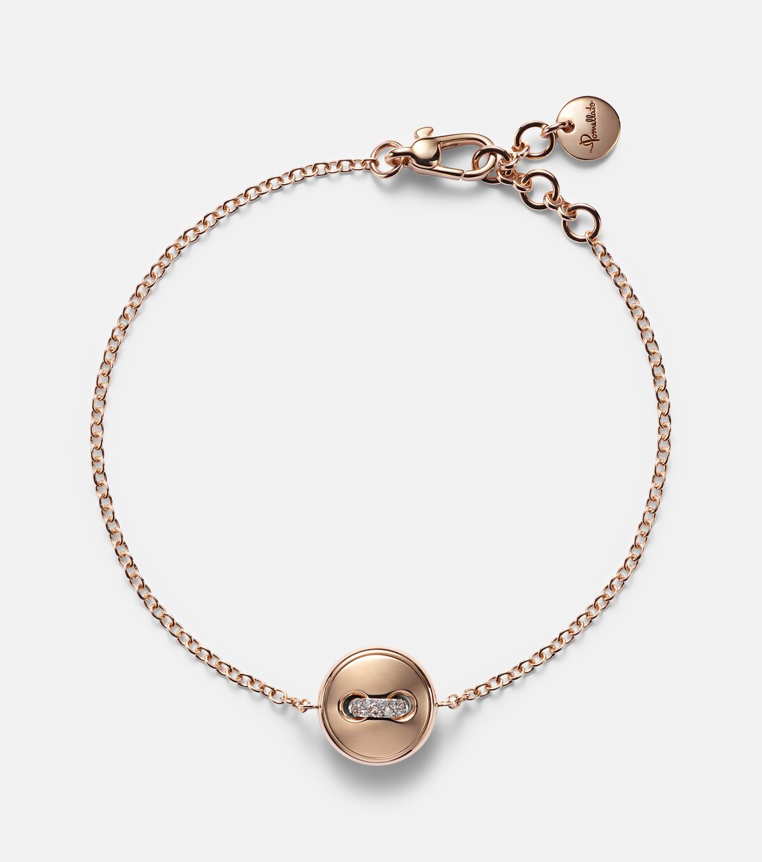 Pom Pom Dot 18kt rose gold pendant bracelet with turquoise and diamonds | Pomellato