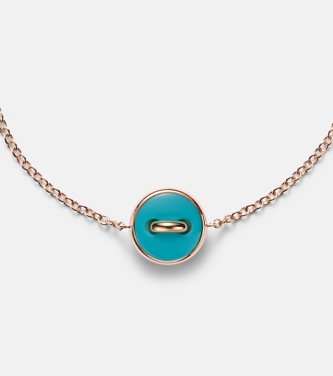 Pom Pom Dot 18kt rose gold pendant bracelet with turquoise and diamonds | Pomellato