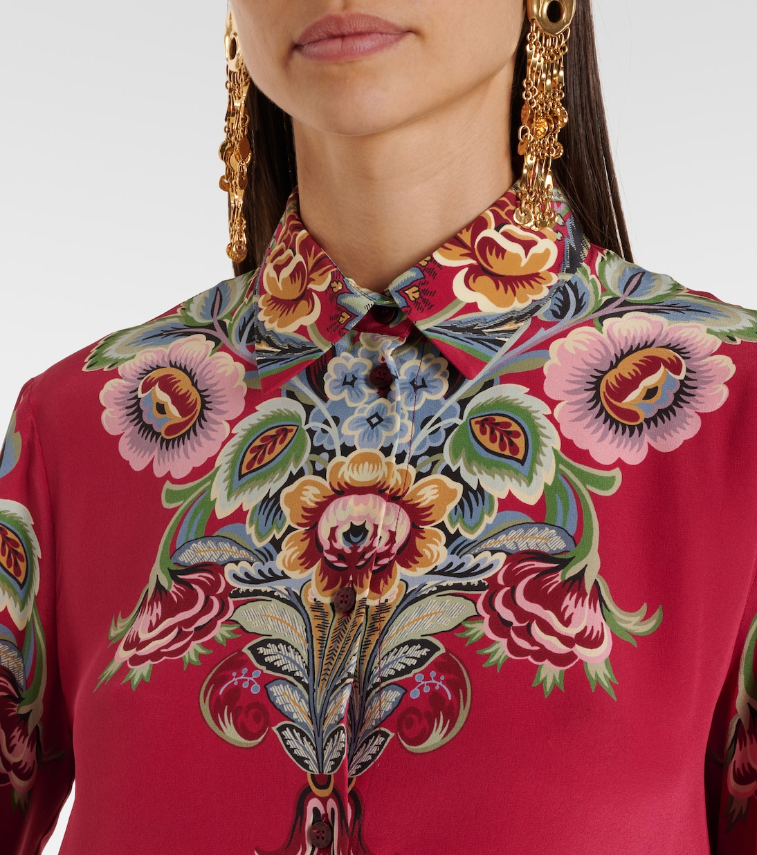 Bedrucktes Hemd aus Seiden-Crêpe | Etro