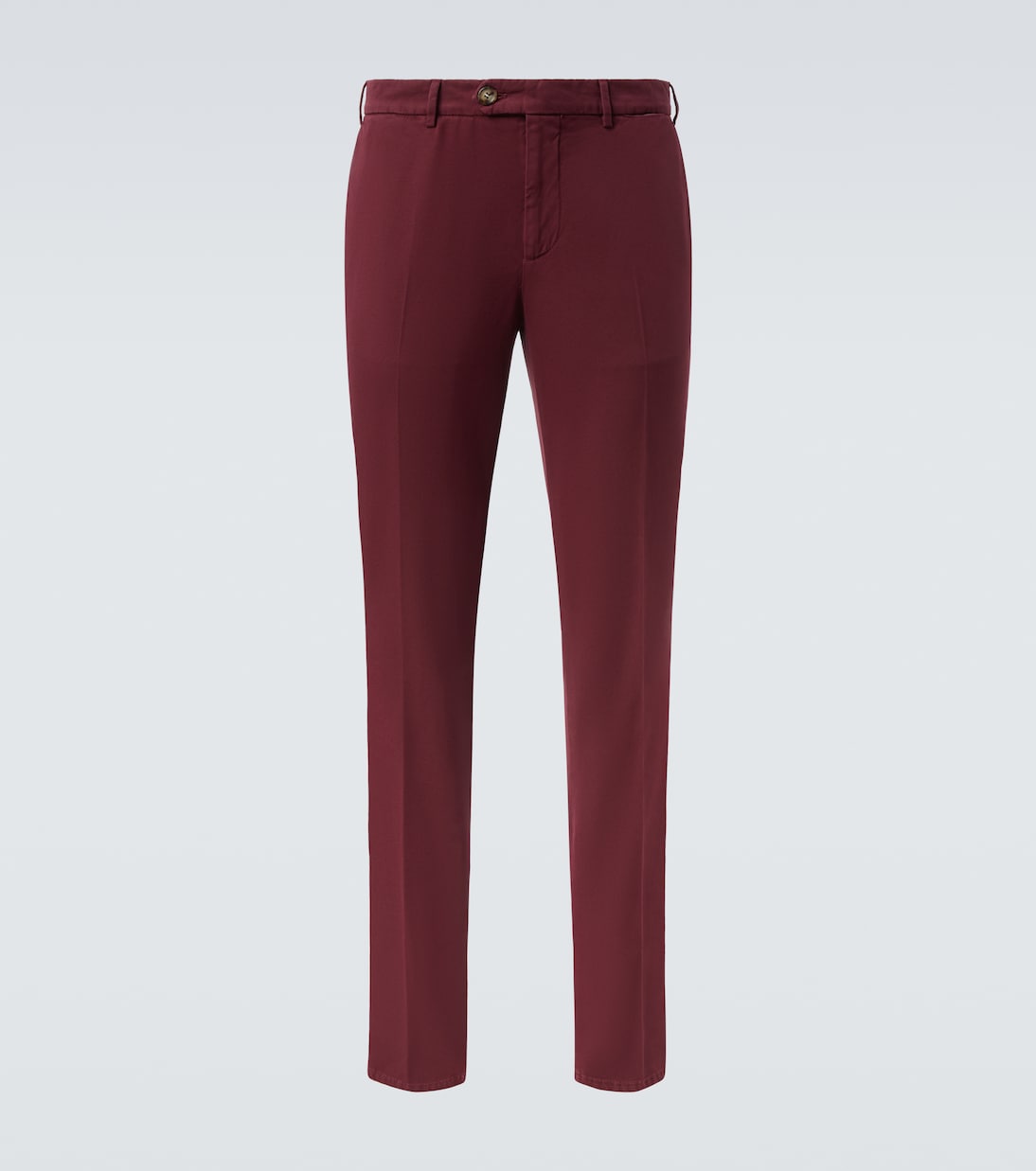 Pantalones slim de gabardina de algodón | Brunello Cucinelli