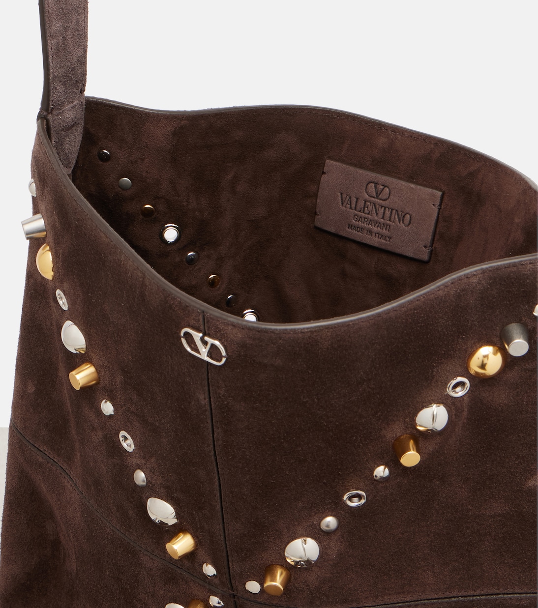 Nellcôte embellished suede shoulder bag | Valentino Garavani