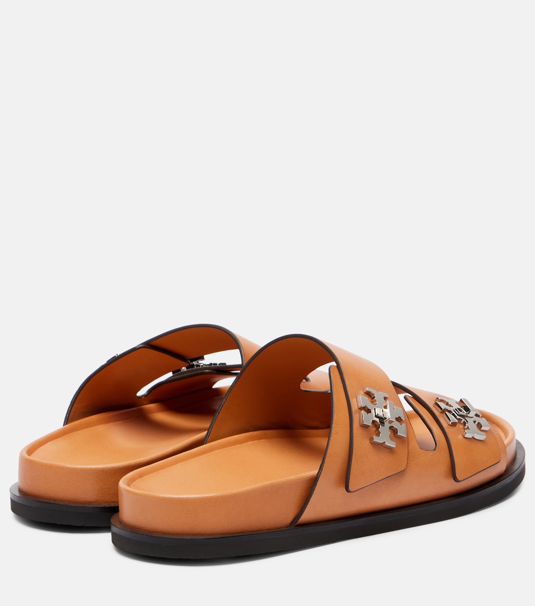 Turnlock leather slides | Tory Burch