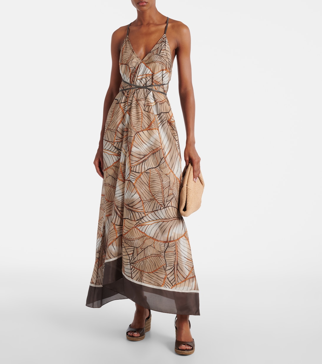 Espadrilles compensées en cuir | Brunello Cucinelli