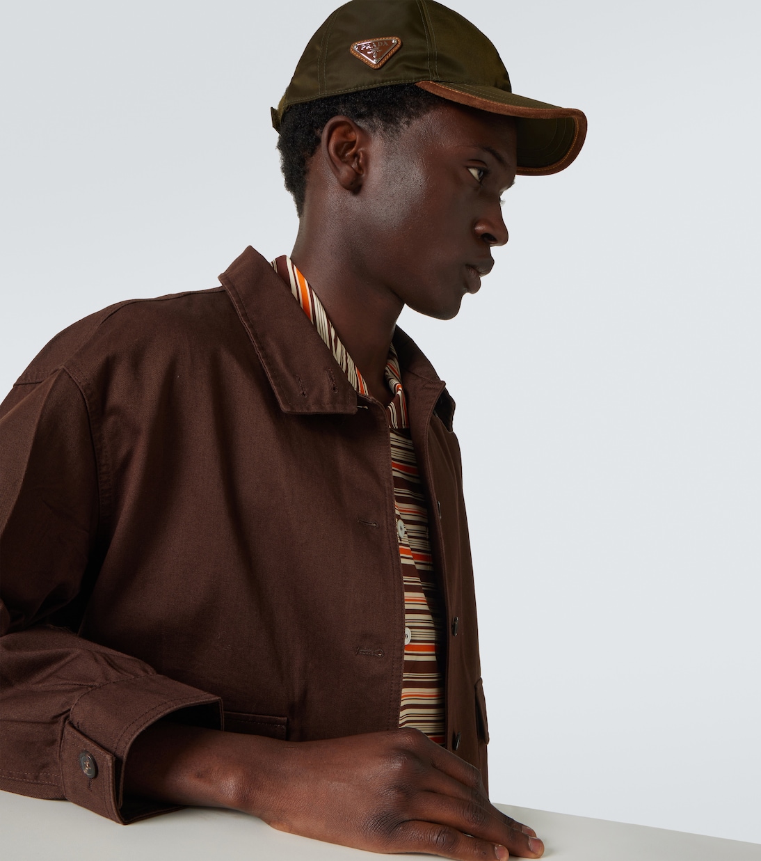 Re-Nylon suede-trimmed baseball cap | Prada