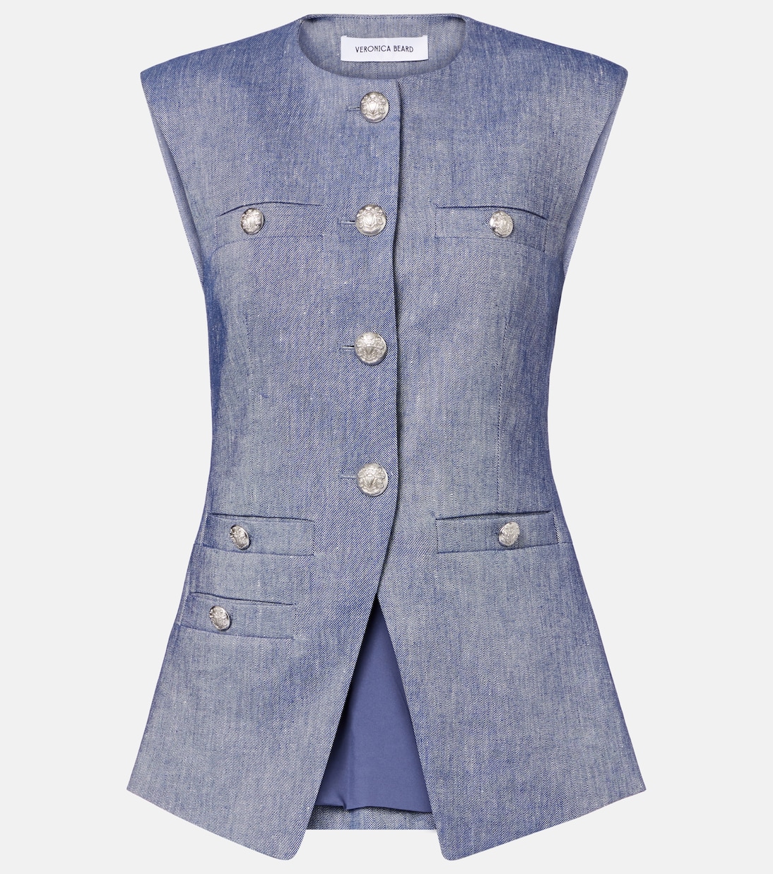Tamara linen-blend vest | Veronica Beard
