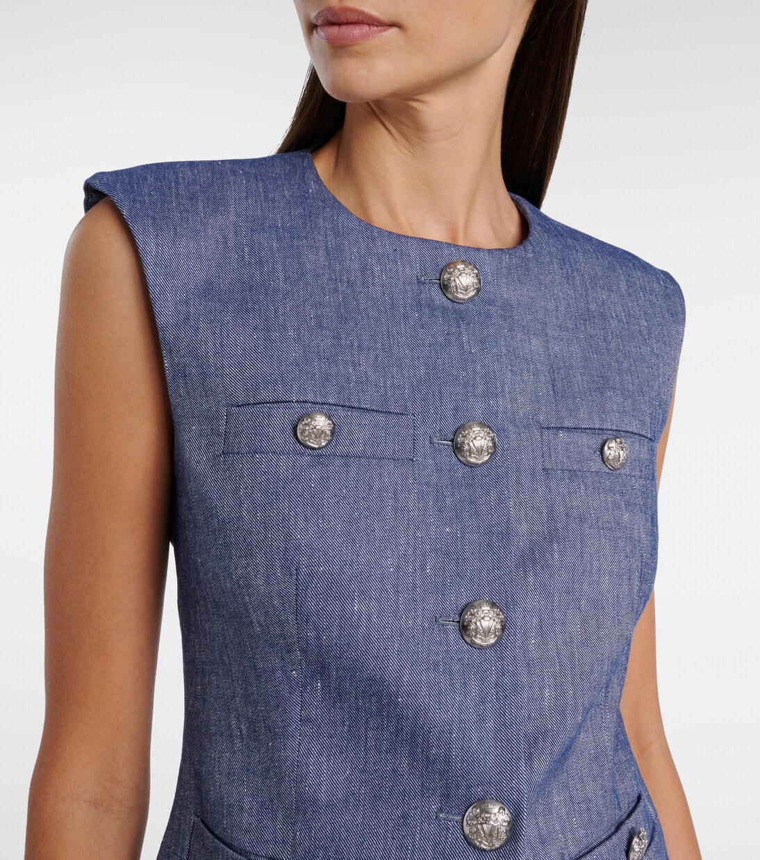 Tamara linen-blend vest | Veronica Beard