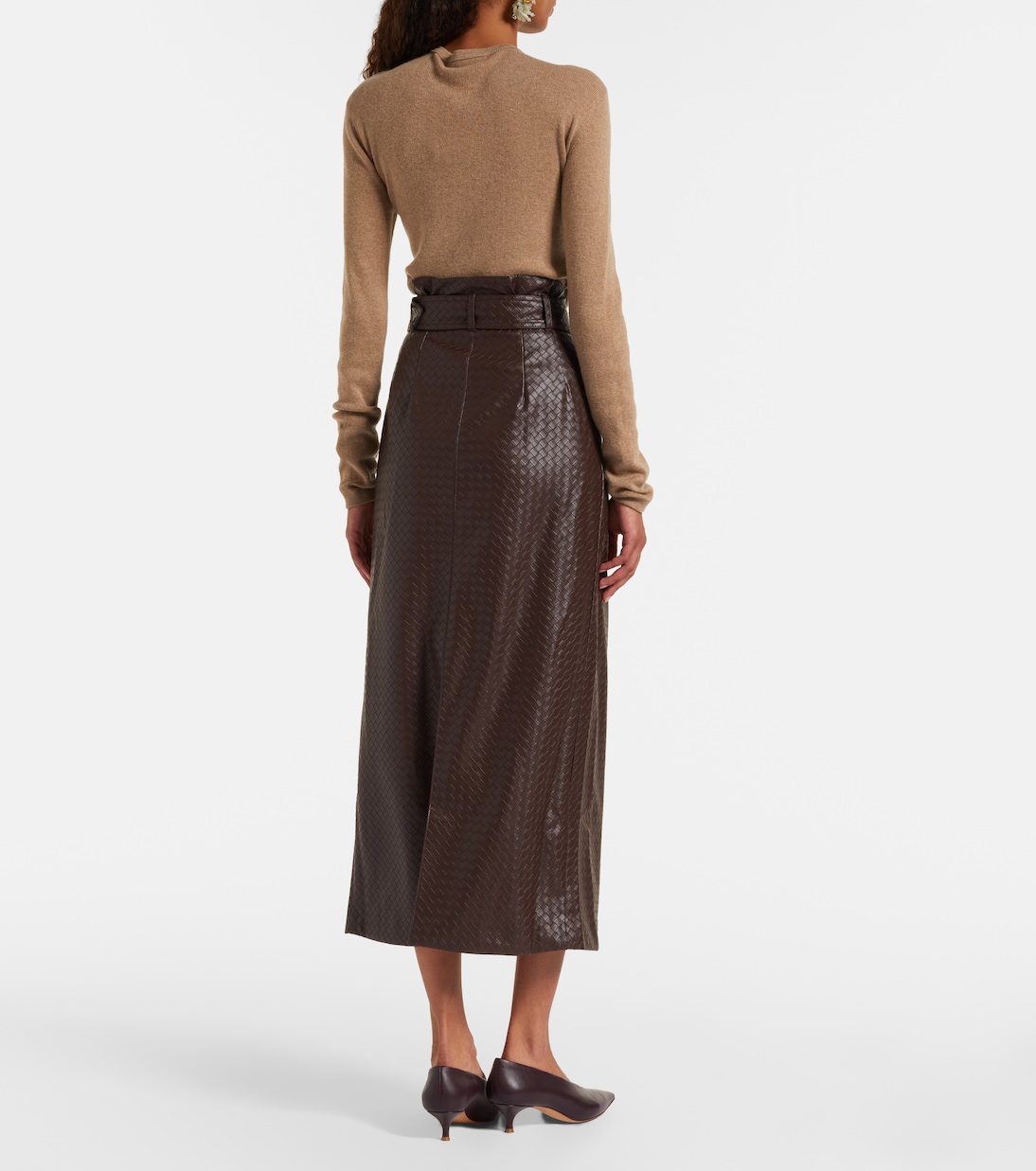 Falda midi Anatta tejida con cinturón | Rotate