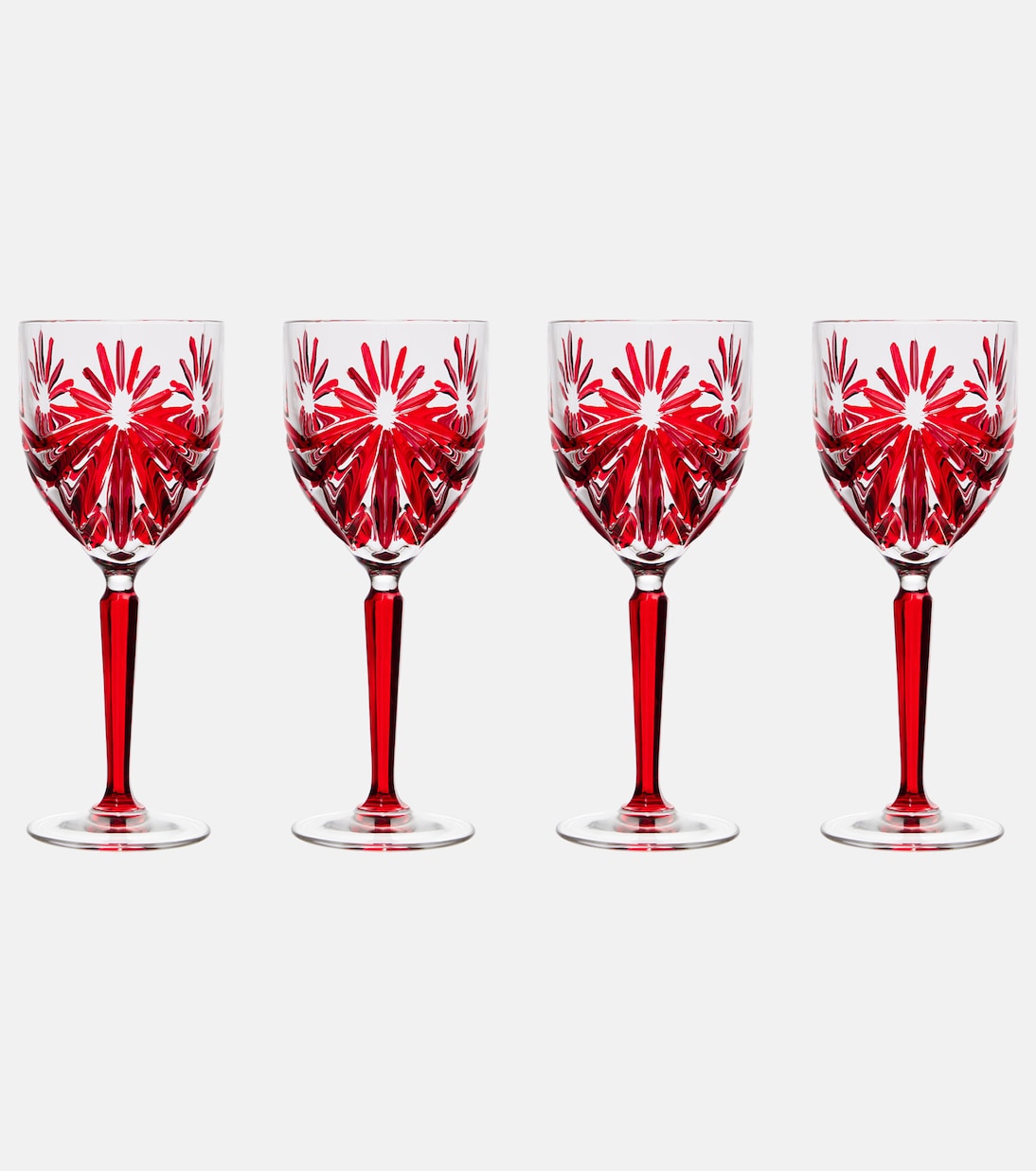 Set of 4 floral crystal wine glasses | Les-Ottomans