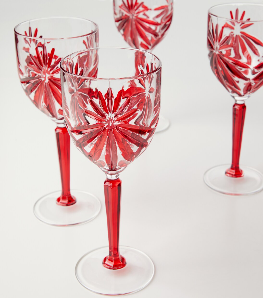 Set of 4 floral crystal wine glasses | Les-Ottomans