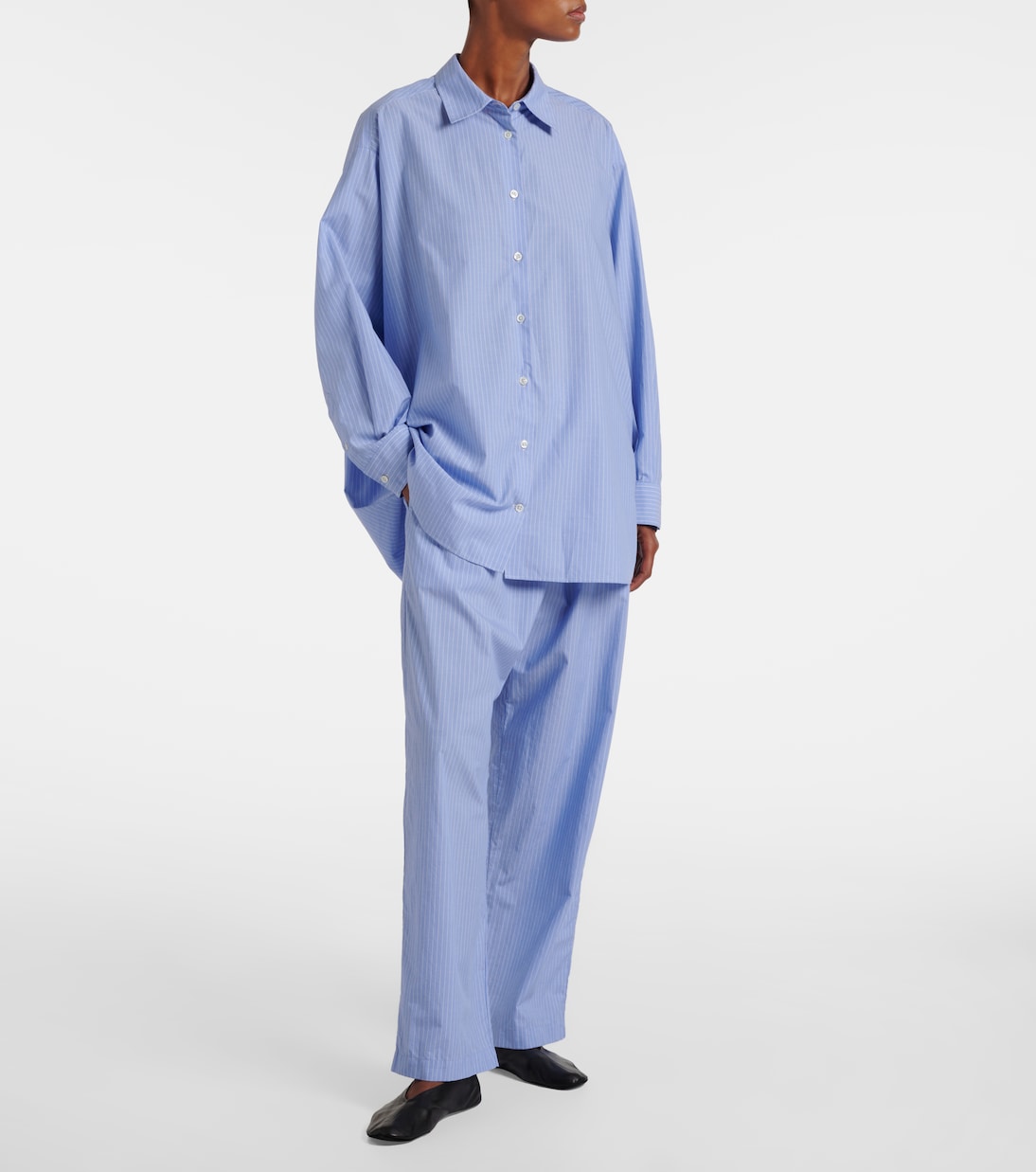 Orien striped cotton wide-leg pants | The Row