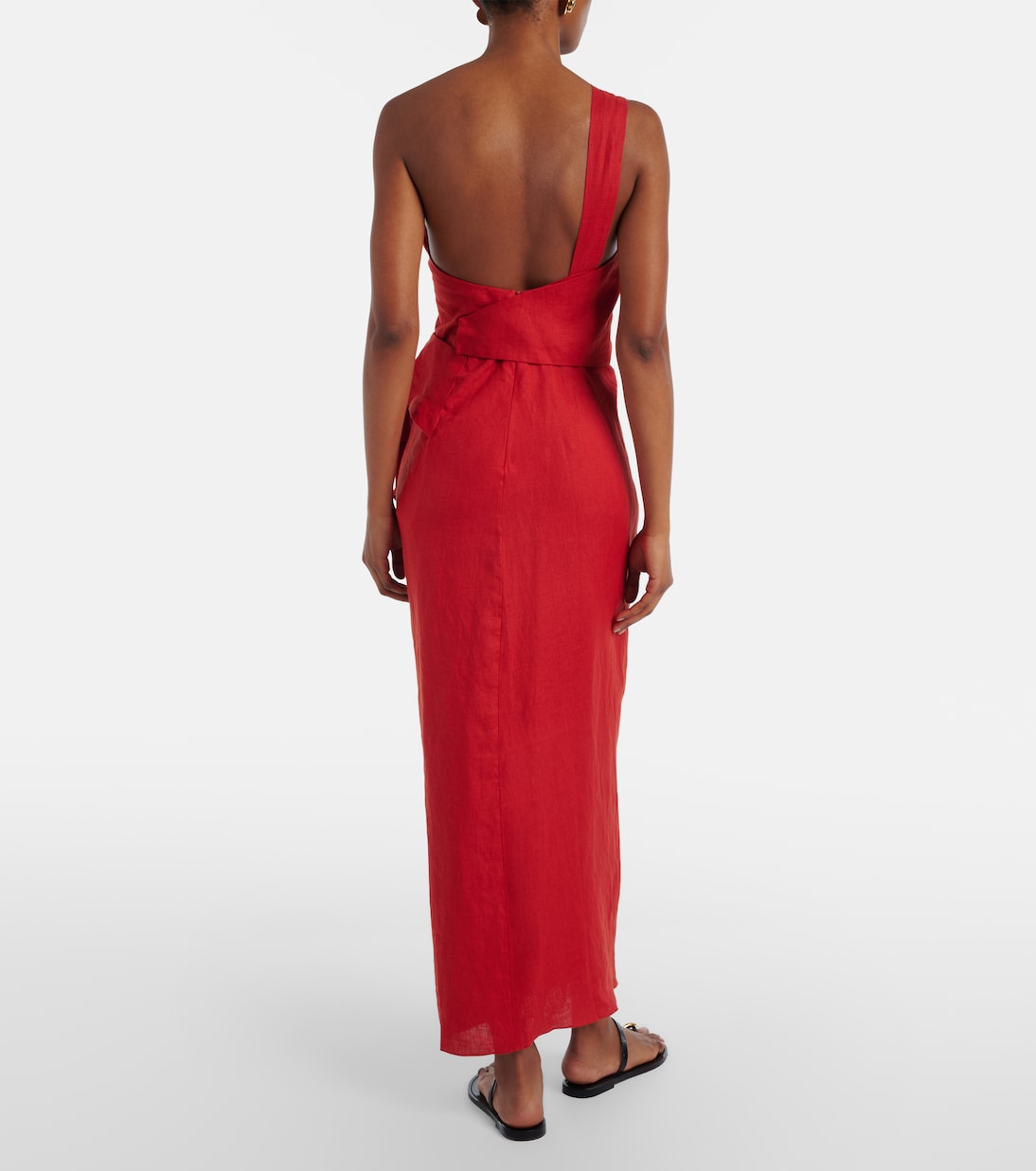 One-Shoulder-Robe aus Leinen | Johanna Ortiz