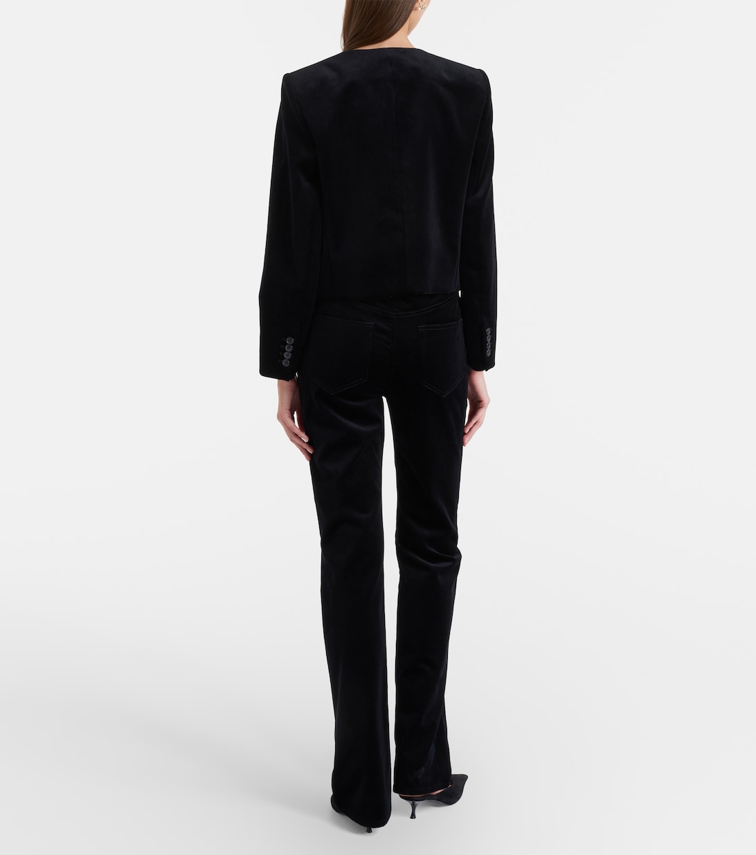 Pantalon slim Joan à taille haute en velours de coton | Nili Lotan