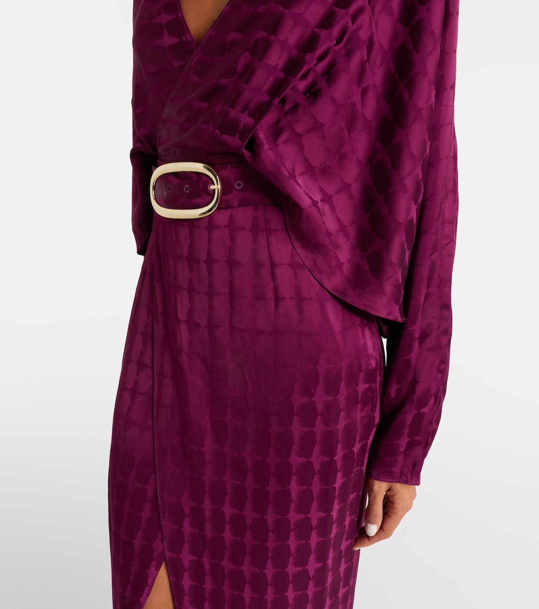 Vestido envolvente Dunaway de cady crepé con cinturón | Taller Marmo