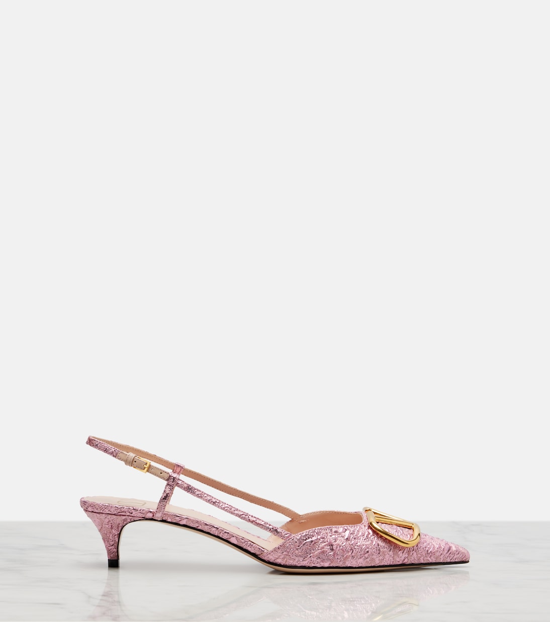 Slingback-Pumps VLogo Signature 80 aus Jacquard | Valentino Garavani