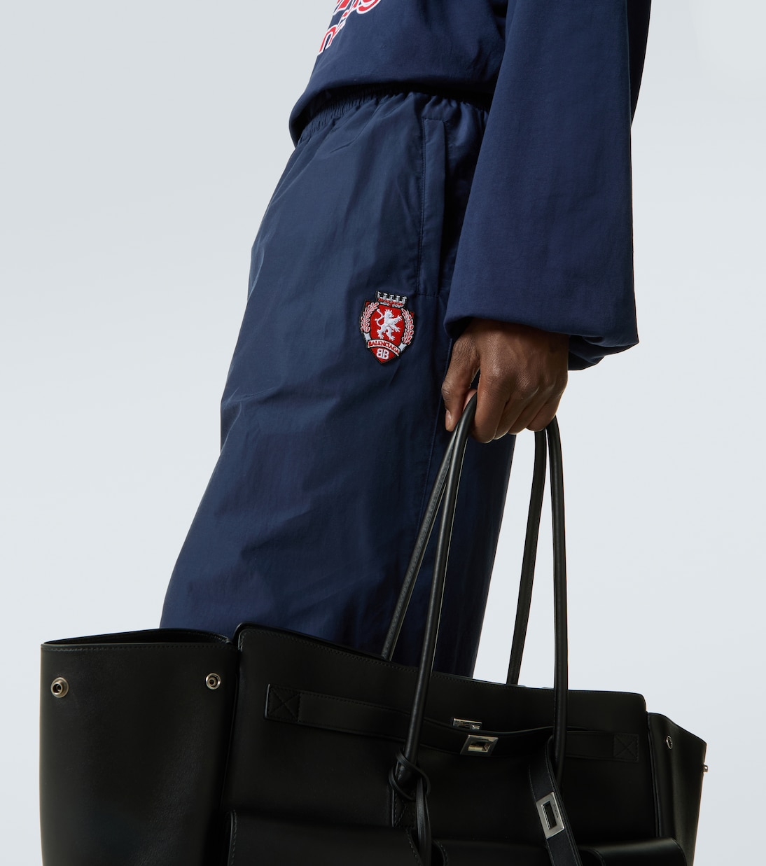 Logo oversized cotton-blend jersey track pants | Balenciaga