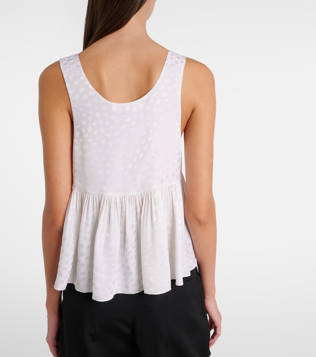 Polka-dot peplum silk top | Chloé