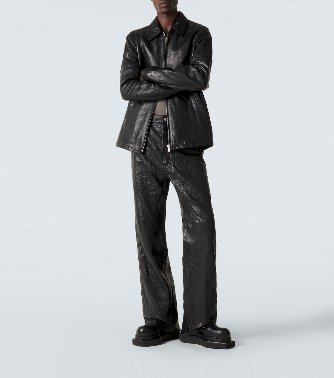 Jeans anchos de piel | Rick Owens