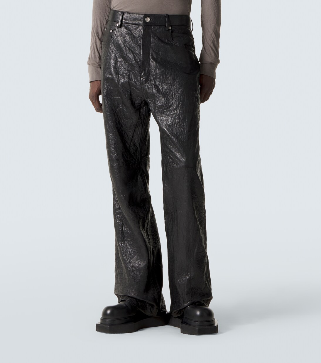 Jeans anchos de piel | Rick Owens