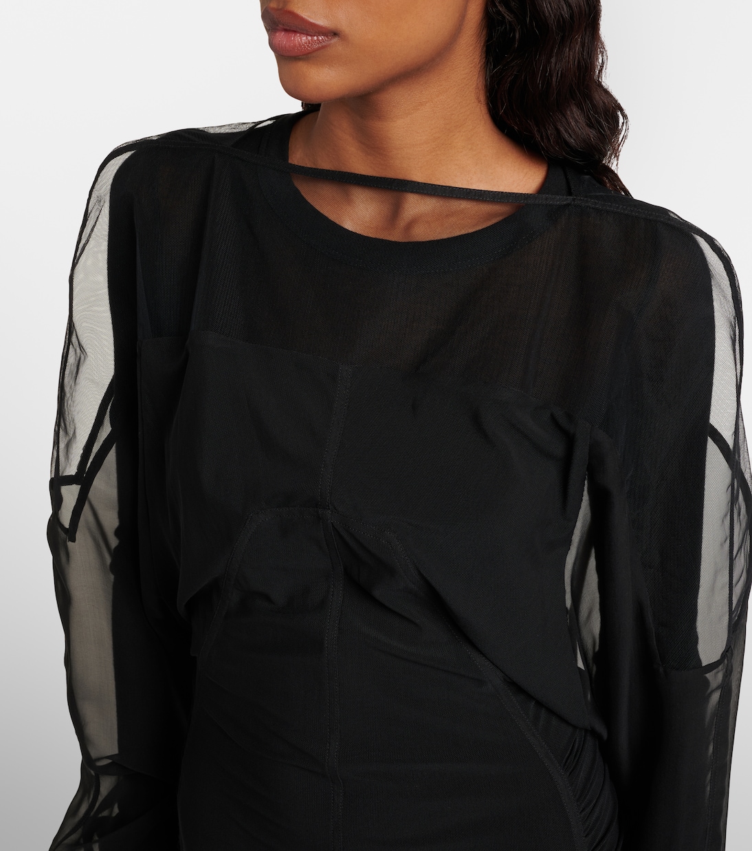 Collage tulle and chiffon gown | Rick Owens