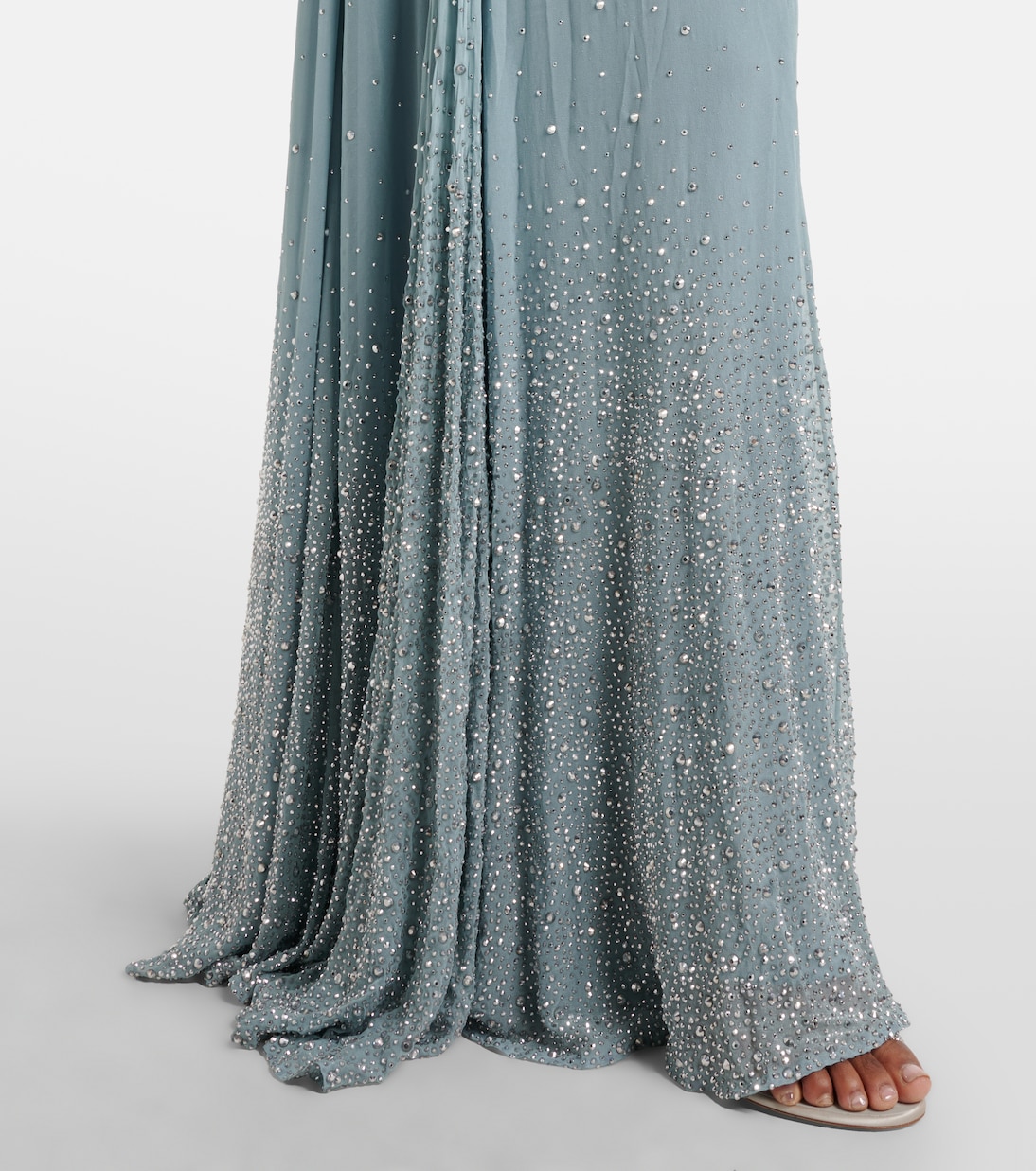 Halo embellished draped silk gown | The New Arrivals Ilkyaz Ozel