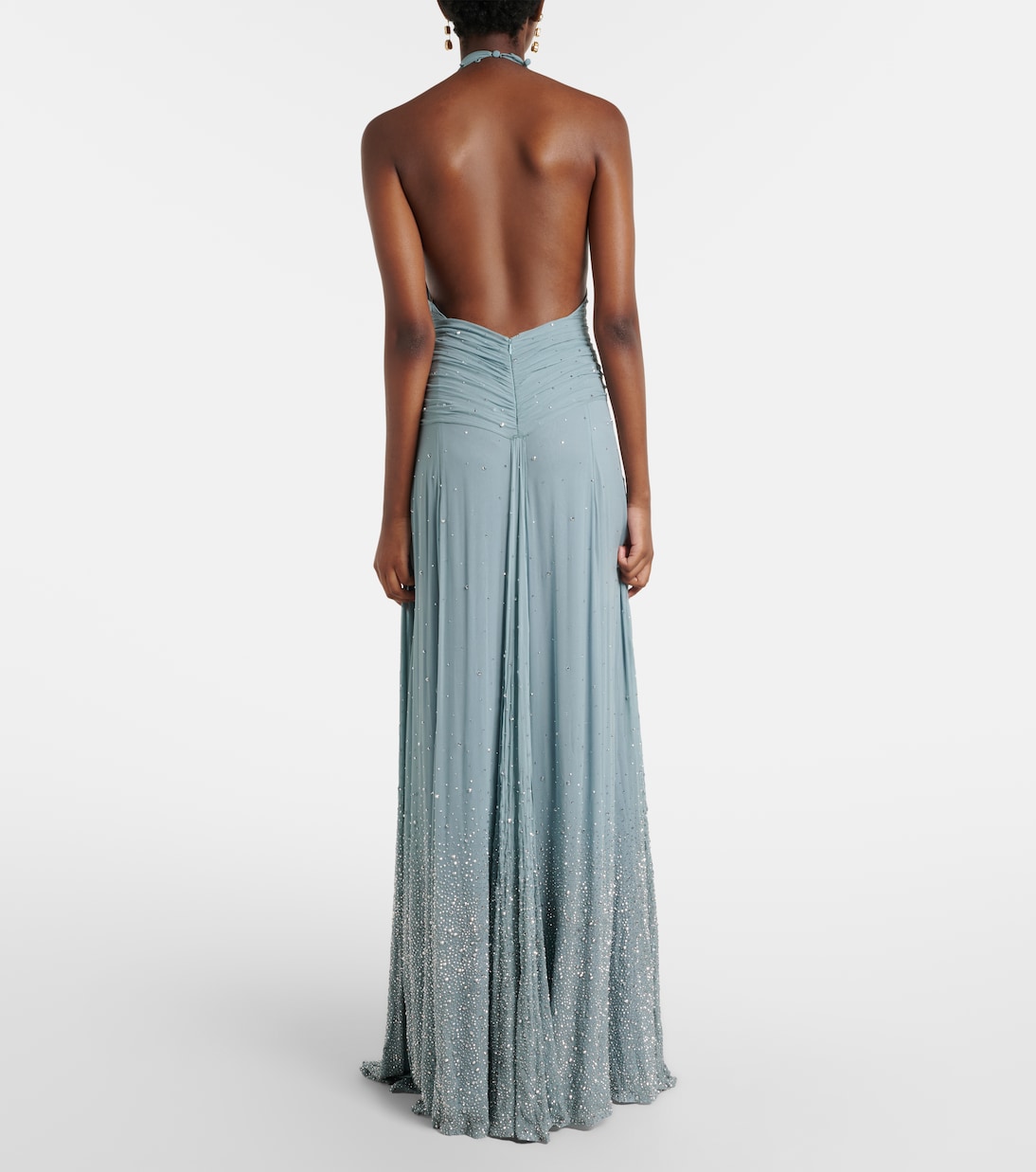 Halo embellished draped silk gown | The New Arrivals Ilkyaz Ozel