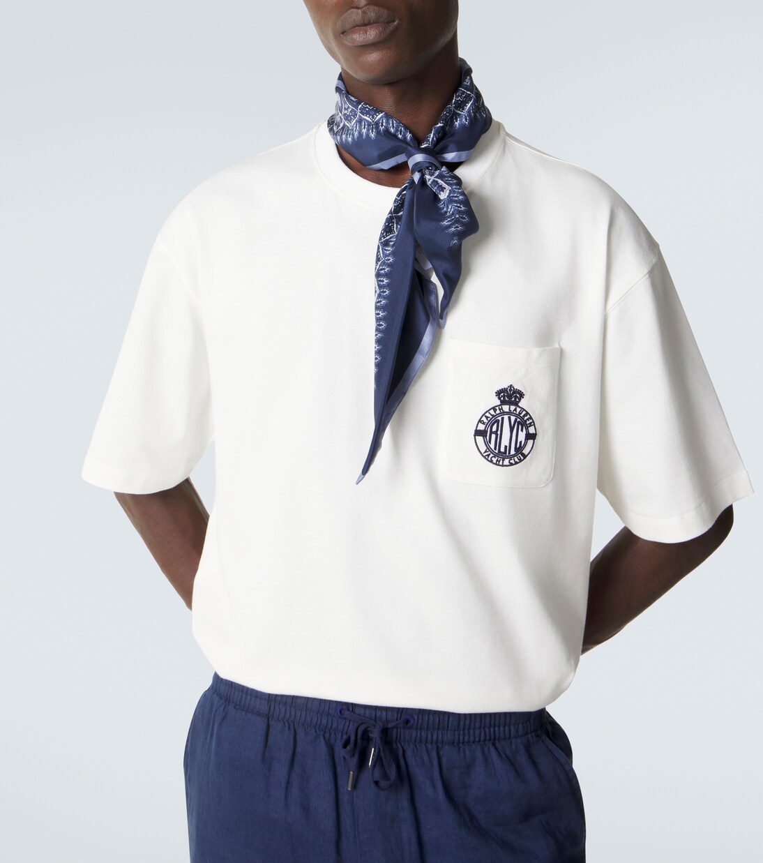 Embroidered cotton-blend jersey T-shirt | Ralph Lauren Purple Label