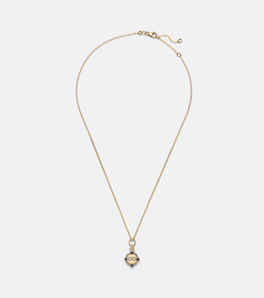 Collana Infinite Gratitude in oro 18kt con diamanti e zaffiri | FoundRae