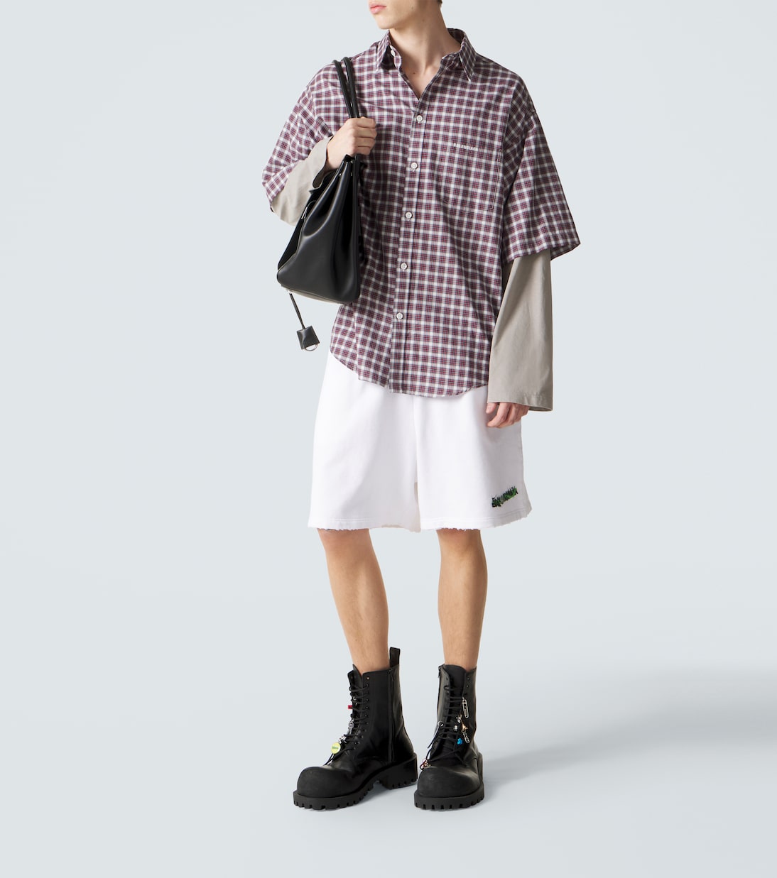 Logo cotton fleece shorts | Balenciaga