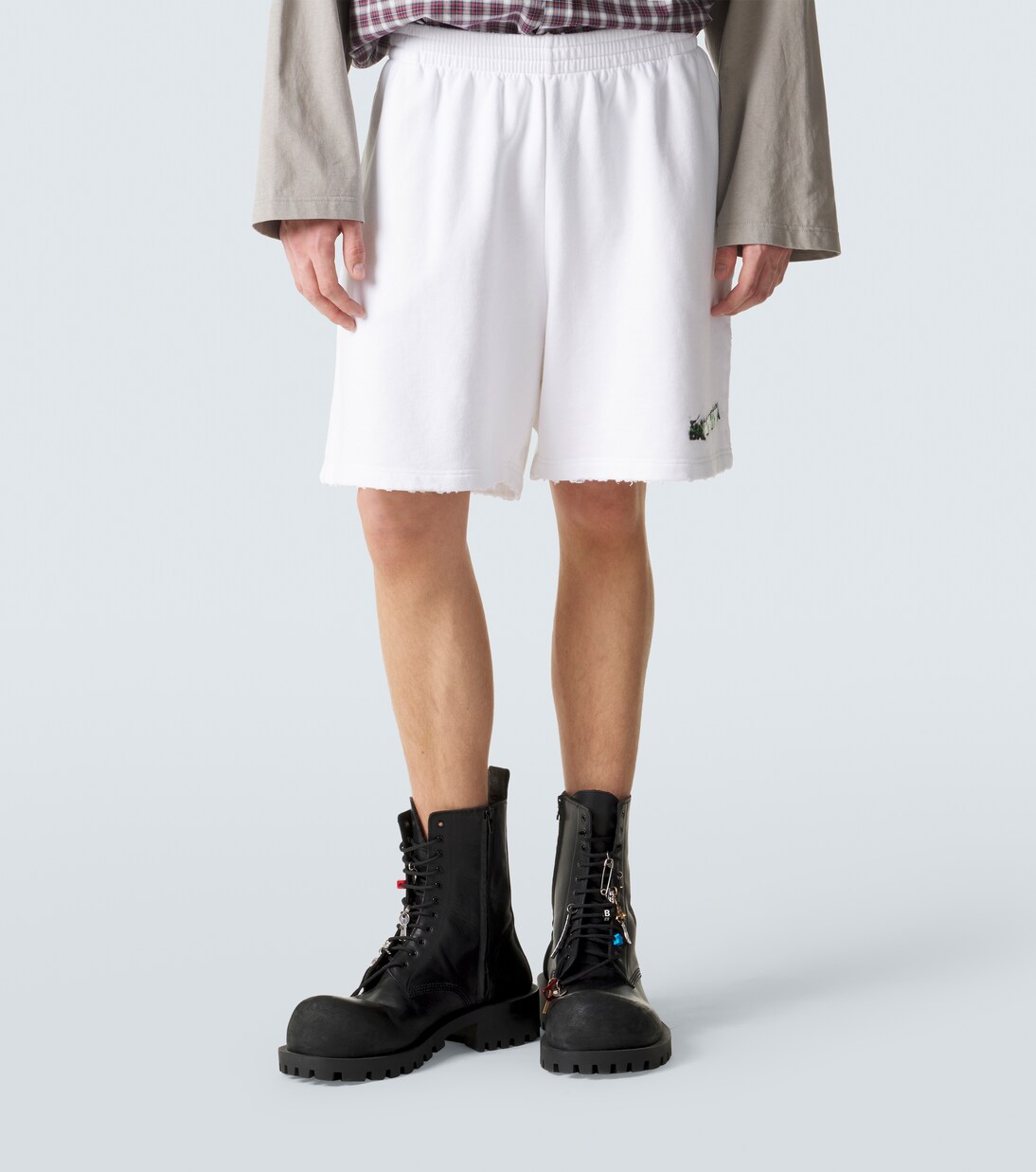 Logo cotton fleece shorts | Balenciaga