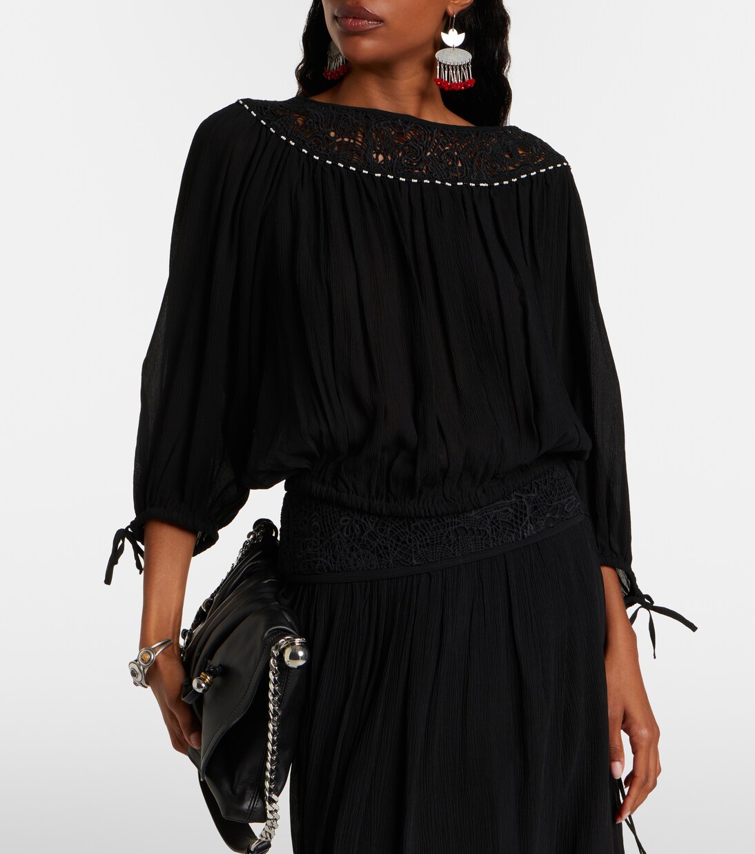 Nelida guipure lace-trimmed silk blouse | Isabel Marant